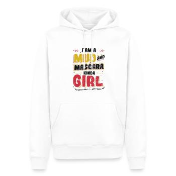 Je suis une fille faite de boue et de mascara - Sweat à capuche Premium bio Homme - blanc - Devant - Nico (187cm)