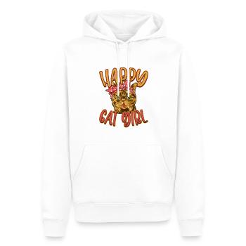 Chat chat heureux Chat Chaton - Sweat à capuche Premium bio Homme - blanc - Devant - Nico (187cm)