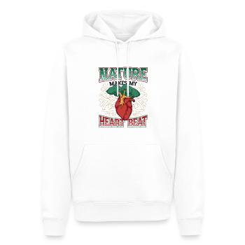 Die Natur lässt mein Herz höher schlagen. - Männer Premium Bio Hoodie - Weiß - Vorne - Nico (187cm)
