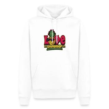 Hello Summer Pineapple with Sunglasses - Men’s Premium Organic Hoodie - white - Front - Nico (187cm)