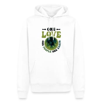 One love, one people, one earth, saves the world. - Men’s Premium Organic Hoodie - white - Front - Nico (187cm)