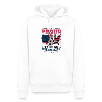 American flag, cat, theme July 4th. - Men’s Premium Organic Hoodie - white - Front - Nico (187cm)