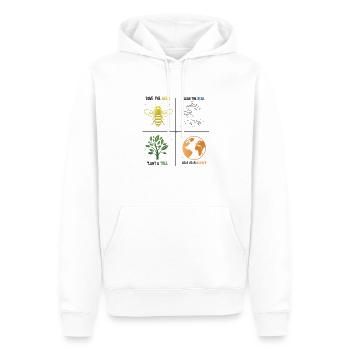 Save the Bees Plant More Trees Day of the Earth - Men’s Premium Organic Hoodie - white - Front - Nico (187cm)