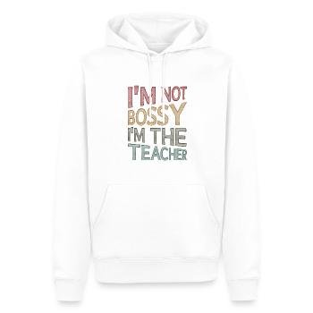 Ich bin nicht herrisch, Ich bin Lehrer - Männer Premium Bio Hoodie - Weiß - Vorne - Nico (187cm)