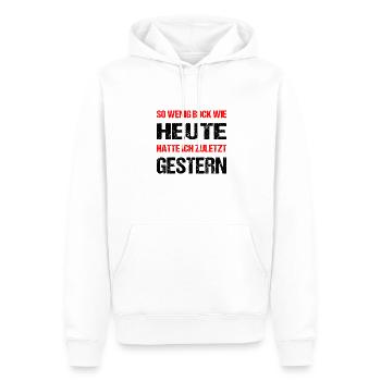 So wenig Bock wie heute hatte ich zuletzt gestern - Männer Premium Bio Hoodie - Weiß - Vorne - Nico (187cm)