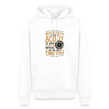 Never mess with a scout - Men’s Premium Organic Hoodie - white - Front - Nico (187cm)