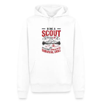 Est une compétence de survie post-apocalyptique Scouting - Sweat à capuche Premium bio Homme - blanc - Devant - Nico (187cm)