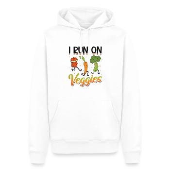 Je cours pour Veggies - Sweat à capuche Premium bio Homme - blanc - Devant - Nico (187cm)