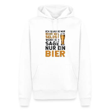ich glaube mir nicht mal selbst wenn ich sage Bier - Männer Premium Bio Hoodie - Weiß - Vorne - Nico (187cm)