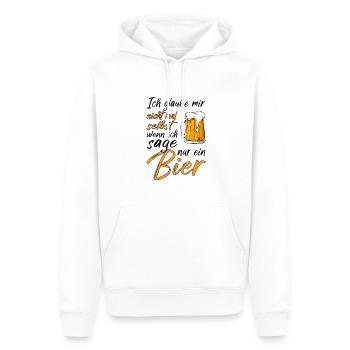 ich glaube mir nicht mal selbst wenn ich sage Bier - Männer Premium Bio Hoodie - Weiß - Vorne - Nico (187cm)