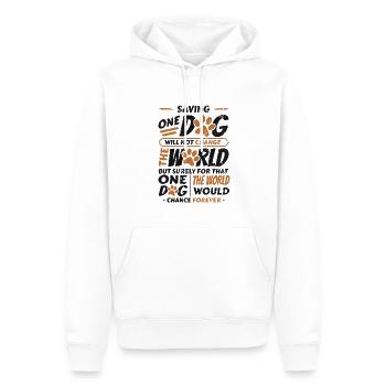 Saving One Dogs World Animal Rescue, niche pour chiens. - Sweat à capuche Premium bio Homme - blanc - Devant - Nico (187cm)