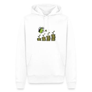 Flux de trésorerie Investisseurs Marché boursier Actionnaire Plantation - Sweat à capuche Premium bio Homme - blanc - Devant - Nico (187cm)