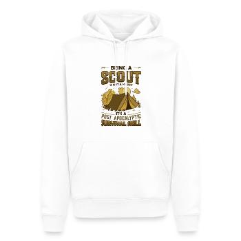 Est une compétence de survie post-apocalyptique Scouting - Sweat à capuche Premium bio Homme - blanc - Devant - Nico (187cm)