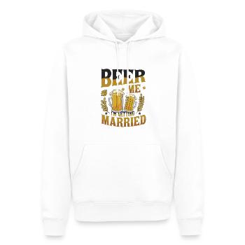 Beer Me Je me marie. - Sweat à capuche Premium bio Homme - blanc - Devant - Nico (187cm)