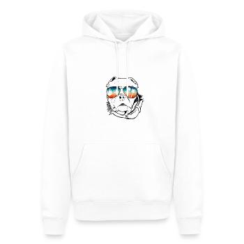 Hund mit cooler Sonnen Brille für Urlauber - Männer Premium Bio Hoodie - Weiß - Vorne - Nico (187cm)