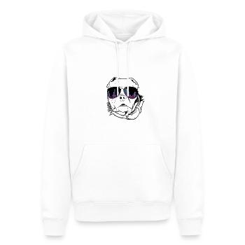 Hund mit Kopfhörer und cooler Musik Brille - Männer Premium Bio Hoodie - Weiß - Vorne - Nico (187cm)