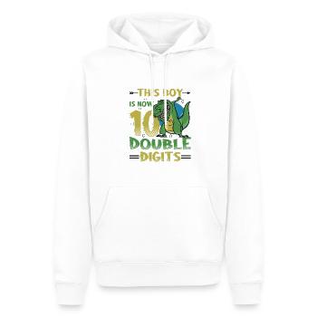 Ce garçon a maintenant 10 ans d’anniversaire à deux chiffres - Sweat à capuche Premium bio Homme - blanc - Devant - Nico (187cm)