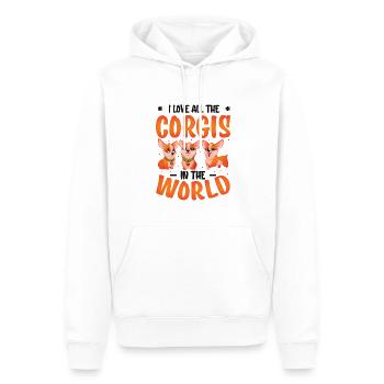 Ich liebe alle Corgis der Welt - Männer Premium Bio Hoodie - Weiß - Vorne - Nico (187cm)