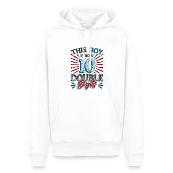 Ce garçon a maintenant 10 ans d’anniversaire à deux chiffres - Sweat à capuche Premium bio Homme - blanc - Devant - Nico (187cm)