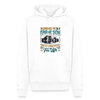 Opa und Enkel, Beste Freunde fürs Leben. - Männer Premium Bio Hoodie - Weiß - Vorne - Nico (187cm)