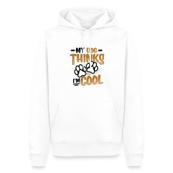 Mon chien pense que je suis cool. - Sweat à capuche Premium bio Homme - blanc - Devant - Nico (187cm)
