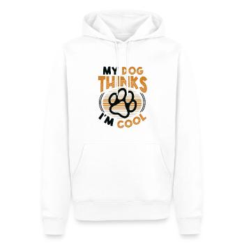 Mon chien pense que je suis cool. - Sweat à capuche Premium bio Homme - blanc - Devant - Nico (187cm)