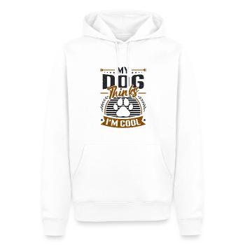 Mon chien pense que je suis cool. - Sweat à capuche Premium bio Homme - blanc - Devant - Nico (187cm)