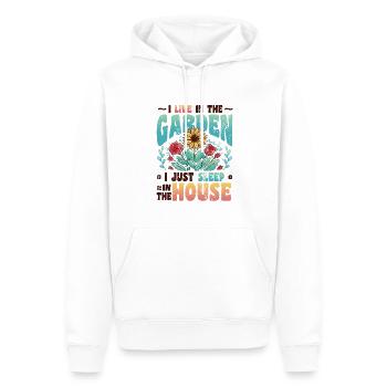I Live In The Garden Lover, Gartenarbeit. - Männer Premium Bio Hoodie - Weiß - Vorne - Nico (187cm)