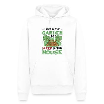 Je vis dans l’amoureux du jardin, le jardinage. - Sweat à capuche Premium bio Homme - blanc - Devant - Nico (187cm)