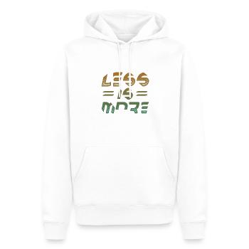 Weniger ist sparsamer - Männer Premium Bio Hoodie - Weiß - Vorne - Nico (187cm)