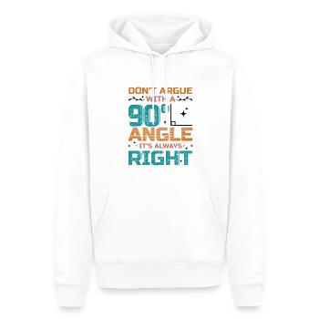 Don't Argue With a 90° Angle. - Men’s Premium Organic Hoodie - white - Front - Nico (187cm)