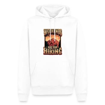Les week-ends sont pour les randonnées en plein air - Sweat à capuche Premium bio Homme - blanc - Devant - Nico (187cm)