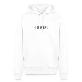 Happy or Sad widersprüchlich Lebenseinstellung - Männer Premium Bio Hoodie - Weiß - Vorne - Nico (187cm)