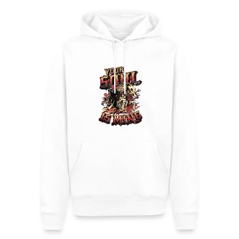 Your Soul Is Mine. Sensenmann, Skelett, Pferd. - Männer Premium Bio Hoodie - Weiß - Vorne - Nico (187cm)