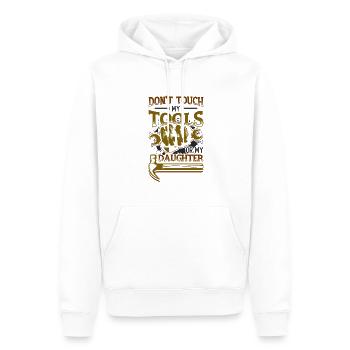 Ne touchez pas à mes outils - Sweat à capuche Premium bio Homme - blanc - Devant - Nico (187cm)