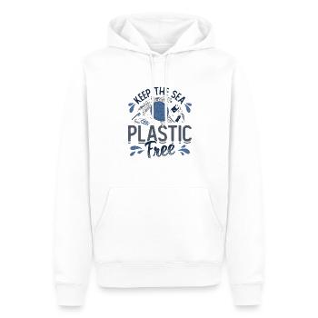 Gardez la mer sans plastique Sauver l’océan - Sweat à capuche Premium bio Homme - blanc - Devant - Nico (187cm)