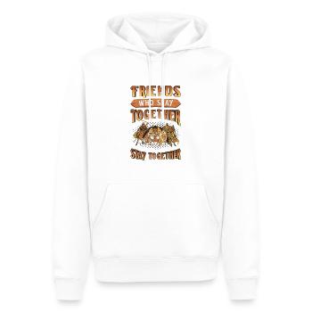 Amis, qui s’accrochent ensemble, restent ensemble Rpg - Sweat à capuche Premium bio Homme - blanc - Devant - Nico (187cm)