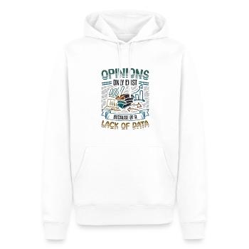 Meinungen Datenmangel - Datenwissenschaftler Daten - Männer Premium Bio Hoodie - Weiß - Vorne - Nico (187cm)