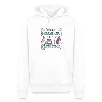 Ce n’est pas de la thésaurisation quand il s’agit de soins de la peau. - Sweat à capuche Premium bio Homme - blanc - Devant - Nico (187cm)
