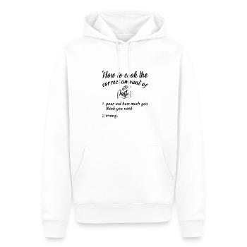 How to cook the correct amount of pasta - Men’s Premium Organic Hoodie - white - Front - Nico (187cm)
