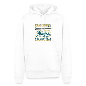 Les clarinettes sont comme des ninjas Marching Band - Sweat à capuche Premium bio Homme - blanc - Devant - Nico (187cm)