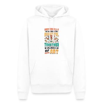 Ensemble, nous sommes une œuvre d’art, enseignante préscolaire - Sweat à capuche Premium bio Homme - blanc - Devant - Nico (187cm)