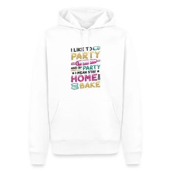 Zu Hause Bleiben Und Backen, Hobby-Bäcker. - Männer Premium Bio Hoodie - Weiß - Vorne - Nico (187cm)