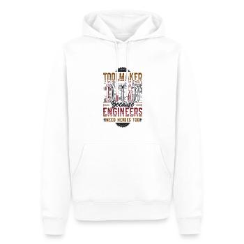 Les outilleurs, parce que les ingénieurs sont aussi des héros. - Sweat à capuche Premium bio Homme - blanc - Devant - Nico (187cm)