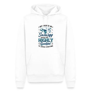 Sociology Qualifies Me to judge. - Men’s Premium Organic Hoodie - white - Front - Nico (187cm)