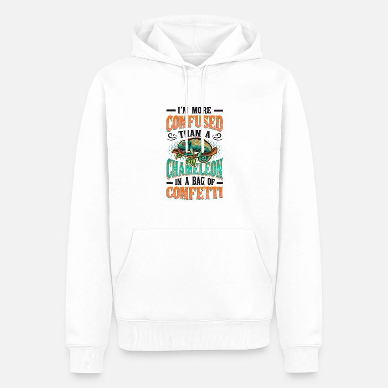 Plus confus qu’un caméléon - Sweat à capuche Premium bio Homme - blanc