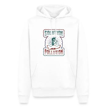 Polution Solution Umweltschutz Radfahren. - Männer Premium Bio Hoodie - Weiß - Vorne - Nico (187cm)