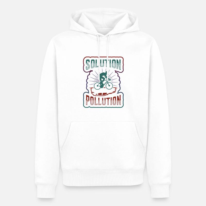Polution Solution Umweltschutz Radfahren. - Männer Premium Bio Hoodie - Weiß