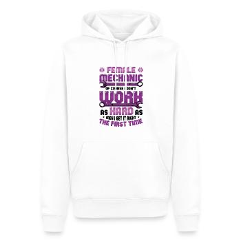 Mécanicien - Sweat à capuche Premium bio Homme - blanc - Devant - Nico (187cm)