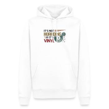 Pas de thésaurisation s’il s’agit de vinyle. - Sweat à capuche Premium bio Homme - blanc - Devant - Nico (187cm)